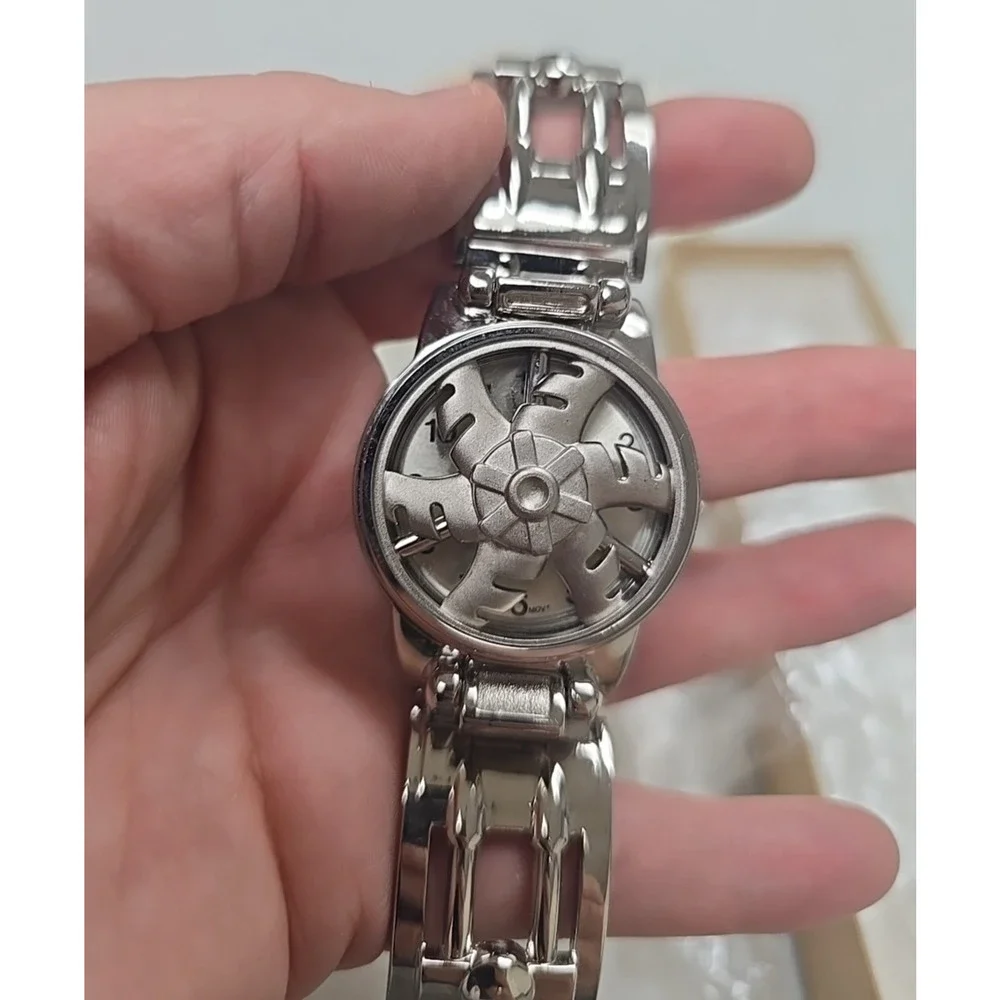 Vintage Retro Classic Stainless Steel Spinner Dial Fashion Wrist Watch with Box‎